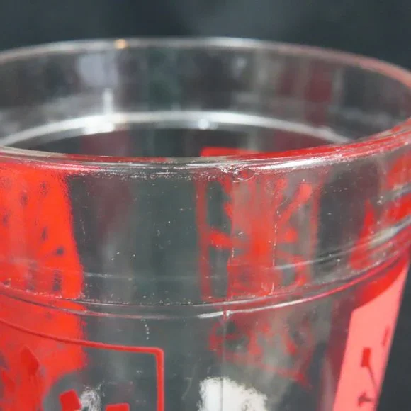 Set of 4 Vintage McM Starburst Hazel Atlas Red and White Design Drinking Glasses - Picture 9 of 12